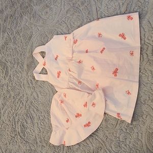 Carter butterfly dress 18 month with hat